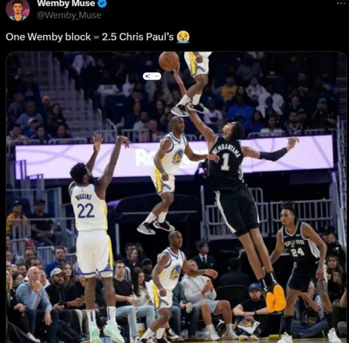 维金斯突入禁区高打板 文班亚马顶级高度送出钉板大帽