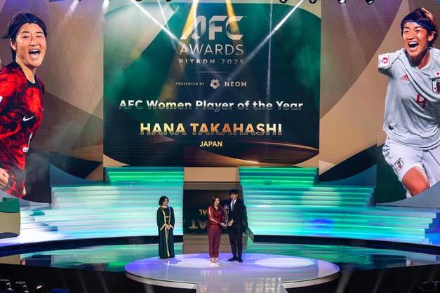 官方：高桥花当选亚足联年度最佳女足球员